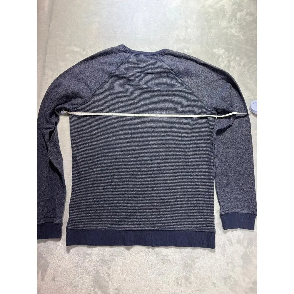 Banana Republic Men's Medium Preppy Navy Striped Raglan Long Sleeve Shirt M